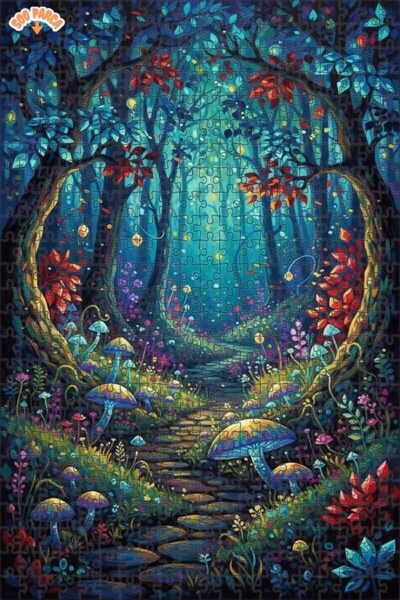 Teona Ahşap لغز خشبي مؤطر بطبقتين بمظهر لوحة زيتية لرحلة الغابة الغامضة 500 ق...