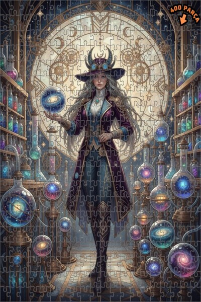 Teona Ahşap لغز خشبي مؤطر بطبقتين بمظهر لوحة زيتية سحرية لمختبر الفلك، 400 قط...