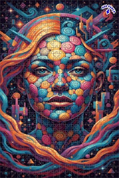 Teona Ahşap لغز خشبي ملون بتصميم حلزوني للوجه مع إطار مزدوج الطبقات 600 قطعة ...