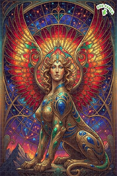 Teona Ahşap لغز خشبي مؤطر بطبقتين من طراز السفنكس السماوي 800 قطعة 70x50