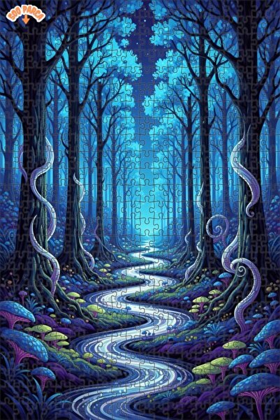 Teona Ahşap لغز خشبي مؤطر بطبقتين لجسر الغابة الغامضة 500 قطعة 50×30