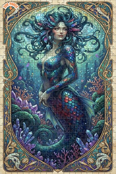 Teona Ahşap لوحة فنية سحرية على شكل حورية البحر، لوحة زيتية ذات مظهر مميز، لغ...