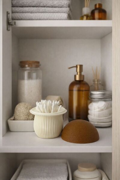 NOVATECH İNOVASYON Mushroom Design Earbud Storage Box Decorative & Functional Bathroom Organizer Decoration