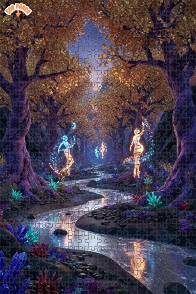 Teona Ahşap لغز خشبي مؤطر بطبقتين من فيريلس الغابة السحرية 500 قطعة 50x30