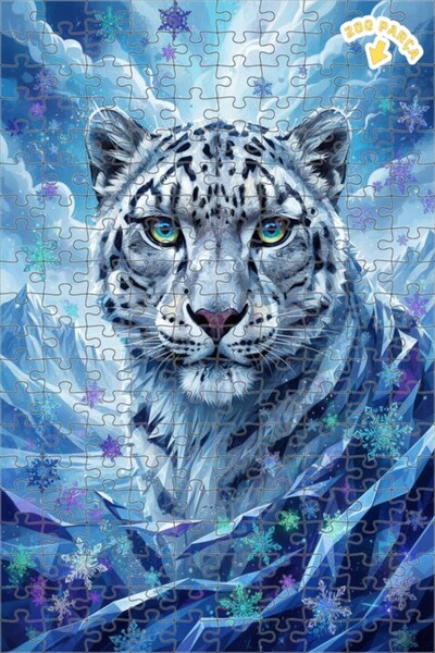 Teona Ahşap لوحة فنية لتنين الجليد، لغز خشبي بإطار مزدوج الطبقات، 200 قطعة، 2...