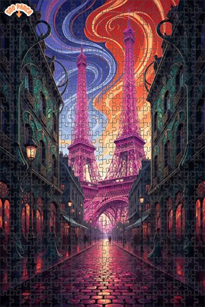 Teona Ahşap لغز خشبي مؤطر بطبقتين بتصميم لوحة زيتية ليلة باريس الساحرة 500 قط...