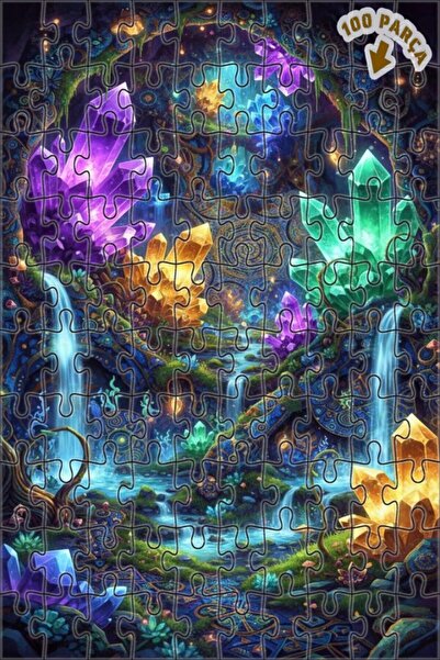 Teona Ahşap ألغاز خشبية مؤطرة بطبقتين بمظهر لوحة زيتية لشلالات كريستالية سحري...