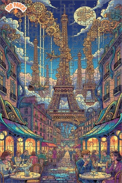 Teona Ahşap لغز خشبي مؤطر بطبقتين بمظهر لوحة زيتية لحلم باريس البخاري 150 قطع...