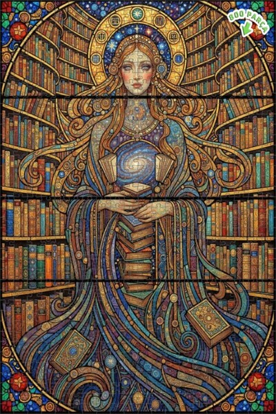 Teona Ahşap لغز خشبي بإطار من طابقين بتصميم فني حديث يشبه الزجاج الملون، 800 ...