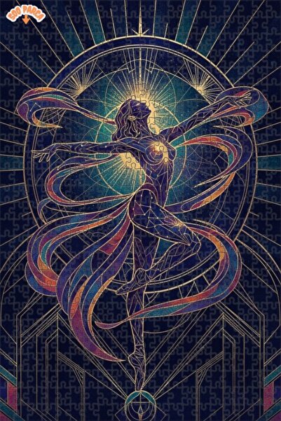 Teona Ahşap لغز خشبي رائع بإطار على طراز آرت ديكو 500 قطعة 50x30