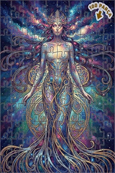 Teona Ahşap لغز خشبي مؤطر ذو طبقتين منقوش للنساء من كوزميك، 100 قطعة، مقاس 25×25