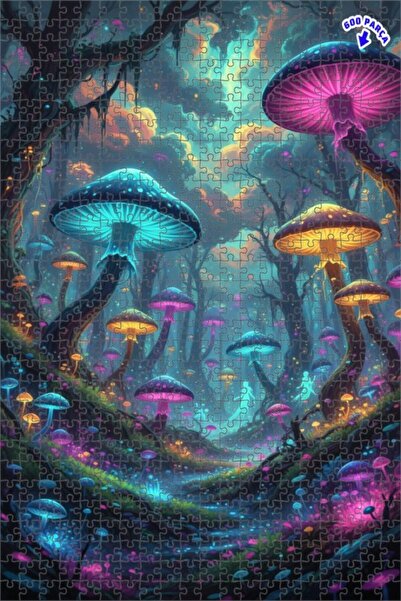 Teona Ahşap لوحة زيتية فنية رقمية لغابة الفطر السحرية، لوحة خشبية مؤطرة بطبقت...