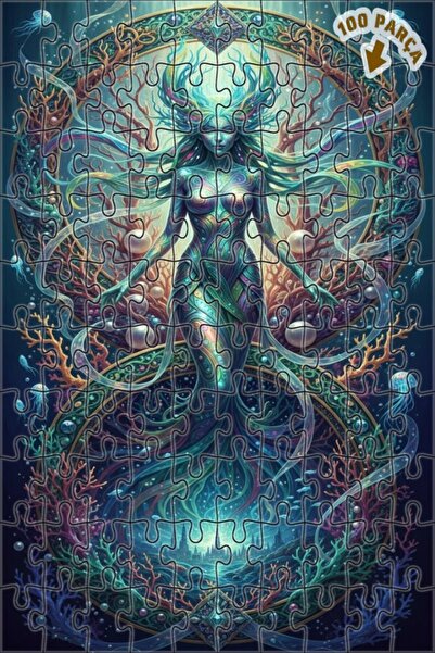 Teona Ahşap لغز خشبي بإطار مزدوج الطبقات من ديزاين مير ميرميد آرت 100 قطعة 25x25