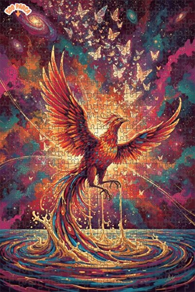 Teona Ahşap لغز خشبي رائع بإطار مزدوج الطبقات بتصميم فن الفراشة والعنقاء والج...