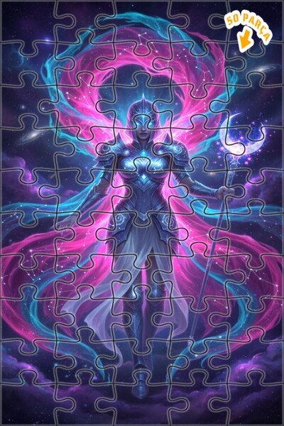 Teona Ahşap لغز خشبي بمظهر لوحة زيتية لامرأة محاربة فضائية 50 قطعة 15×25