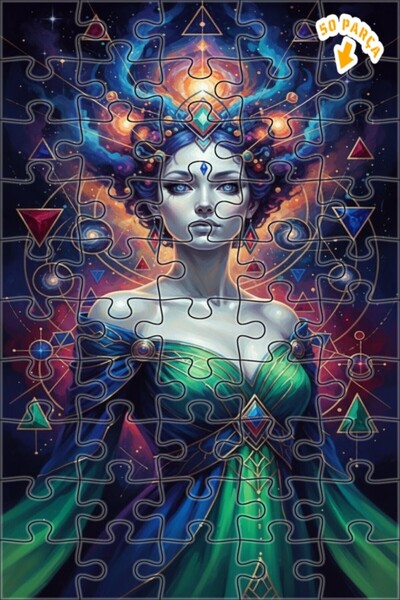 Teona Ahşap لغز خشبي بإطار مزدوج الطبقات بمظهر لوحة زيتية للمرأة الكونية 50 ق...