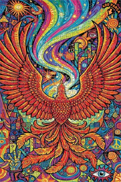 Teona Ahşap لوحة فنية عصرية بتصميم طائر الفينيق السحري، لوحة خشبية مؤطرة بطبق...