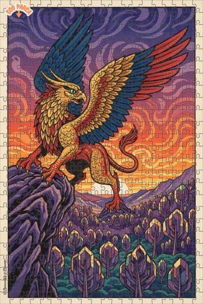 Teona Ahşap لغز خشبي بمنظر غابة غريفن الخيالية الرائعة بمظهر لوحة زيتية 500 ق...