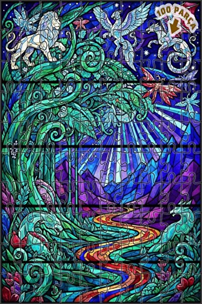 Teona Ahşap لغز خشبي مؤطر بطبقتين من مونسترز آند دراجونز الساحرية بالألوان ال...