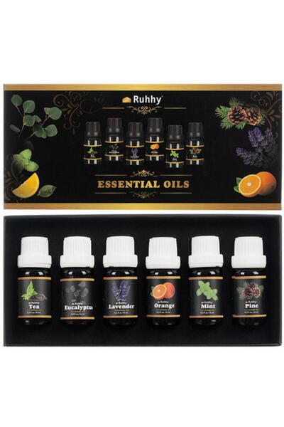 Ruhhy Scented oil set – 6 scents x 10 ml, for diffuser and humidifier, aromat...