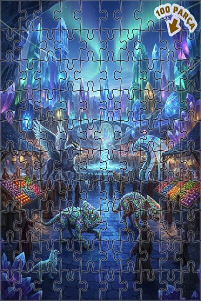 Teona Ahşap لغز خشبي مؤطر من طابقين من ماركتيبل للمدينة الكريستالية السحرية، ...