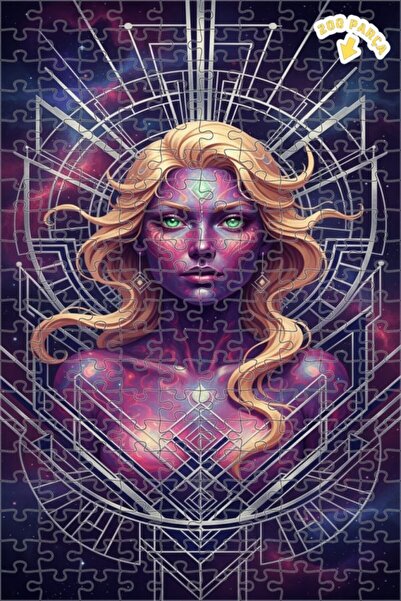 Teona Ahşap لغز خشبي بإطار ذو طابقين بتصميم عصري بمظهر لوحة زيتية لشخصية أنثو...