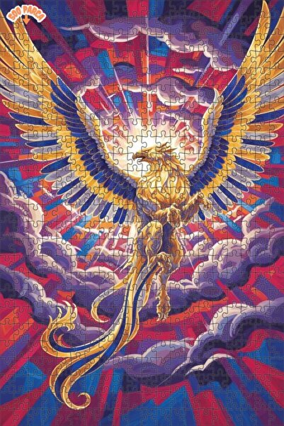 Teona Ahşap لغز فني على شكل طائر الفينيق الذهبي المجنح، بمظهر لوحة زيتية، 500...