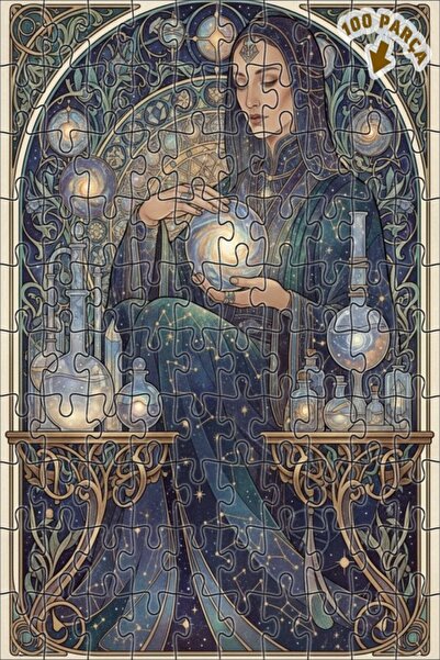 Teona Ahşap لغز خشبي مؤطر بطبقتين بتصميم آرت نوفو، بمظهر لوحة زيتية لامرأة ال...