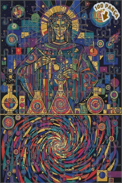 Teona Ahşap لغز خشبي مؤطر ذو طبقتين بنمط المرأة العلومية السحرية 100 قطعة 25x25