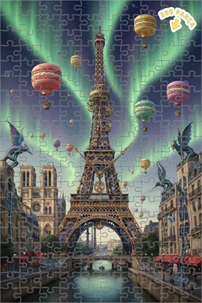 Teona Ahşap بالونات ماكارون السحرية لليلة باريس وغزالة خشبية ذات طابقين مع إط...