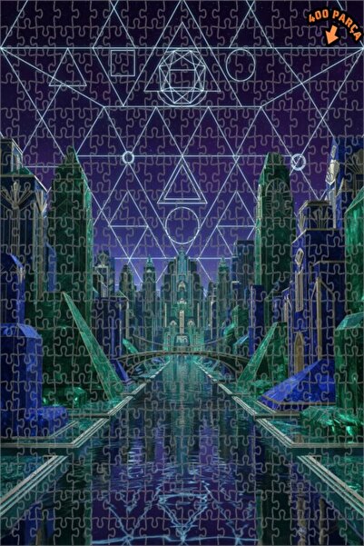 Teona Ahşap لغز خشبي مؤطر بطبقتين من مدينة الكريستال الغامضة 400 قطعة 35x35