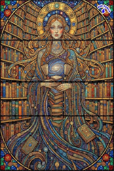 Teona Ahşap لغز خشبي بإطار من طابقين بتصميم فني حديث يشبه الزجاج الملون، 600 ...