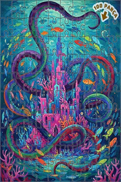 Teona Ahşap لغز خشبي بإطار مزدوج الطبقات من ديف كراكن ماسال، 100 قطعة، 25×25