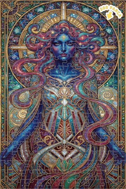 Teona Ahşap لغز خشبي بإطار ذو طابقين بمظهر فني من كوزميك كراول، 200 قطعة، 25×35