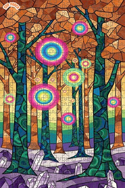 Teona Ahşap لغز خشبي بإطار من طابقين من الفن الحديث على شكل غابة كريستالية مل...