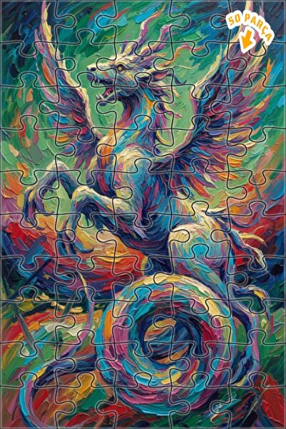 Teona Ahşap لغز خشبي بإطار مزدوج الطبقات بمظهر لوحة زيتية للفنان مونستر داينو...