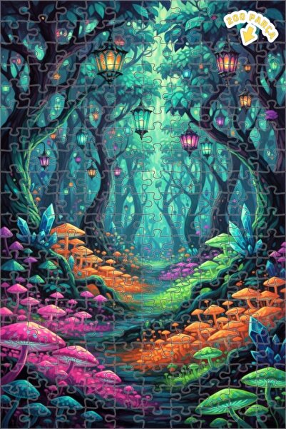 Teona Ahşap ألغاز خشبية مؤطرة بطبقتين بمظهر لوحة زيتية لغابات سحرية 200 قطعة ...