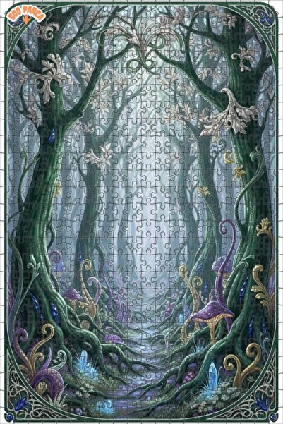 Teona Ahşap لغز خشبي مؤطر بطبقتين من فن سحر الغابة 500 قطعة 50x30