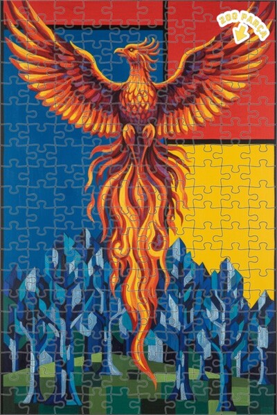 Teona Ahşap لغز خشبي رائع بإطار ذو طابقين بتصميم عصري يشبه لوحة زيتية لطائر ا...