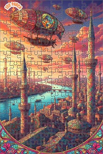 Teona Ahşap لغز خشبي بإطار مزدوج الطبقات بمظهر لوحة زيتية على طراز ستيمبانك، ...