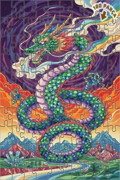 Teona Ahşap لغز خشبي بإطار مزدوج الطبقات من ديزاين دراغون آرت 100 قطعة 25x25