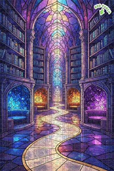 Teona Ahşap لغز خشبي مؤطر بطبقتين بتصميم فن الزجاج الملون للمكتبة الفلكية 800...