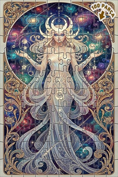 Teona Ahşap لوحة فنية تصور الآلهة الكونية الغامضة بمظهر الزيت، 100 قطعة، 25×25