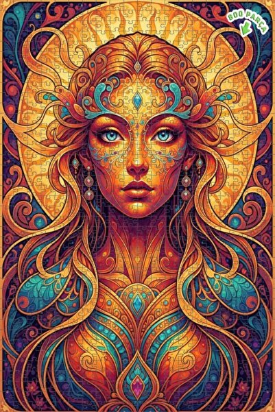 Teona Ahşap لغز خشبي فني بمظهر لوحة زيتية لإلهة الشمس السحرية 800 قطعة 70×50