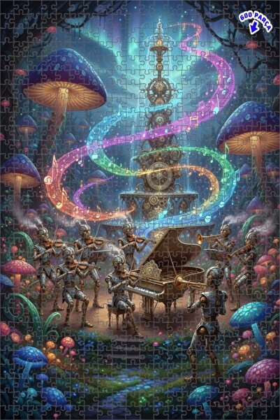 Teona Ahşap لغز خشبي مؤطر بطبقتين من ميستيك أوركسترا فورست 600 قطعة 50x35