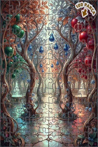 Teona Ahşap لغز خشبي مؤطر بطبقتين بمظهر لوحة زيتية فنية من ميستيك فروت جاردن ...