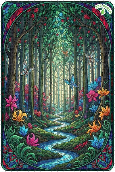 Teona Ahşap لغز خشبي مؤطر بطبقتين من ماركة ماجيكال فورست ريفر 800 قطعة 70x50