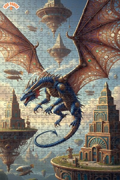 Teona Ahşap Mechanical Winged Dragon Double Layer Framed Wooden Puzzle 500 Pi...