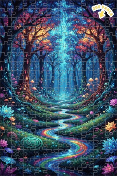 Teona Ahşap لغز خشبي مؤطر بطبقتين من ماركة ماجيكال فورست ريفر 200 قطعة 25×35