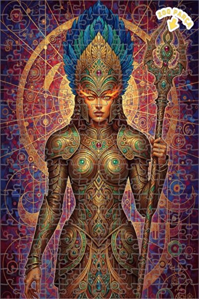 Teona Ahşap لغز خشبي بمظهر لوحة زيتية لآلهة المحارب المدرعة الذهبية 200 قطعة ...